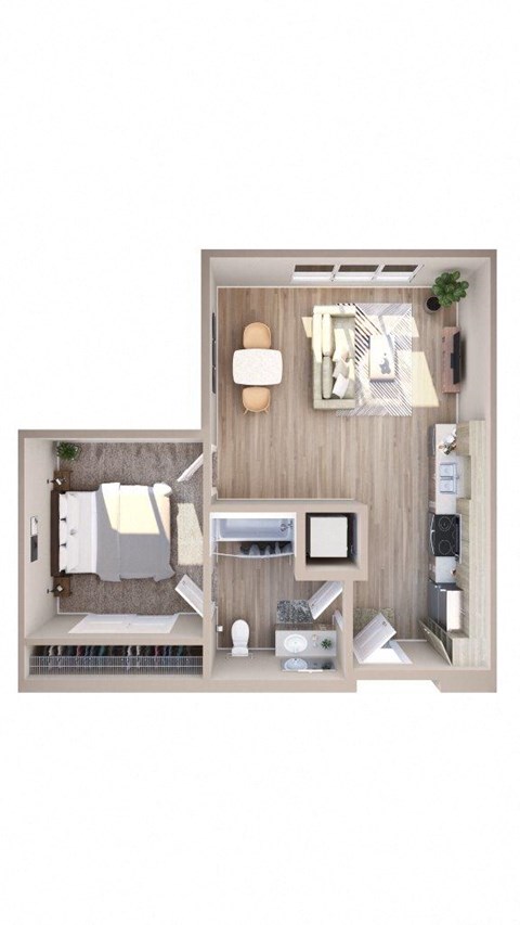 Adara at SeaTac Apartments A2 3D Floor Plan